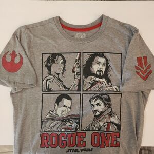 Star‎ Wars Rogue One Cast Men's Med. Short Sleeve T-Shirt Gray